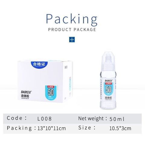  Keo nước 50ml Baoke L008 nhanh khô mùi hương dễ chịu sản phẩm chính hãng 
