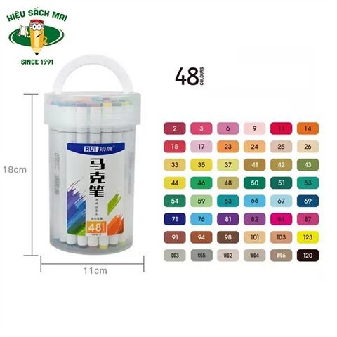  Hộp Bút dạ màu chất lượng tốt Marker Baoke 6718 12/18/24/36/48/60 màu sản phẩm chính hãng 
