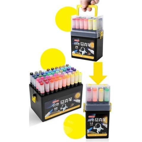  Hộp Bút dạ màu Marker Baoke 6766 - 12/18/24/36/48/60 màu (Hộp) 