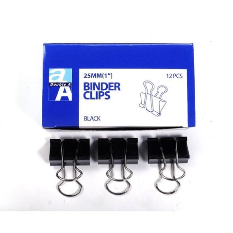  Kẹp Bướm/Kẹp Giấy màu đen Double A các cỡ 19/25/32/41mm Hộp gồm 12 kẹp, có bán sỉ lô gồm 12 Hộp 