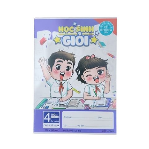  Vở ô ly ĐL100gsm Học Sinh Giỏi FutureBook 80 trang sản phẩm chính hãng (Giao bìa màu ngẫu nhiên ạ) 