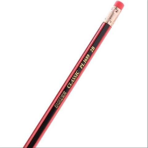  Bút chì gỗ 2B thân sọc đỏ đen Baoke PL1689 (Hộp 12 Chiếc) 