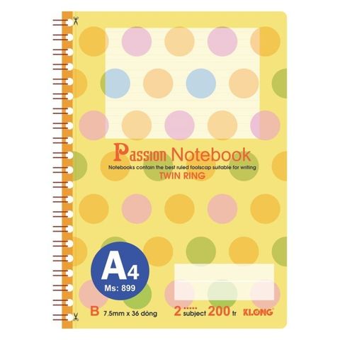  Vở Sổ lò xo A4 kép 200 trang Klong 899 sản phẩm chính hãng (Giao màu ngẫu nhiên ạ) 
