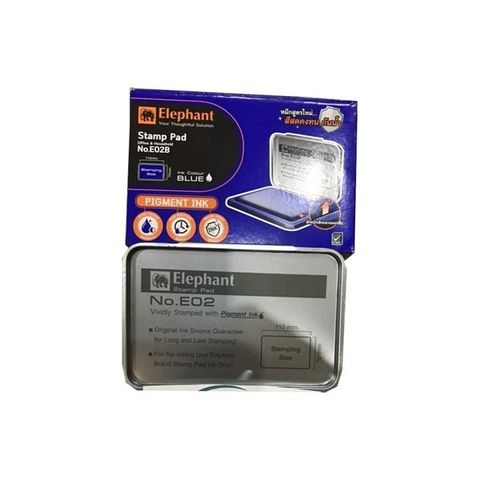  Khay mực đóng dấu nhỏ thương hiệu Elephant E02 sản phẩm chính hãng  - Xanh/Đen/Đỏ (Khay) 