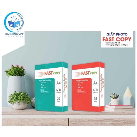  RAM Giấy in, photo FASTCOPY - A4/65gsm/70gsm (500 tờ/ream) - (Đóng màng co) 