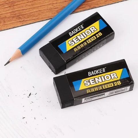  Gôm Tẩy 2B Baoke, màu đen siêu sạch, êm không rách giấy E614 sản phẩm chính hãng 