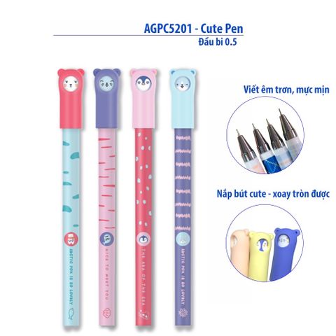  Cây bút Gel nước hình mèo đẹp và siêu Cute mực Xanh nét 0.38mm nắp bút có thể xoay (Giao màu ngẫu nhiên) 