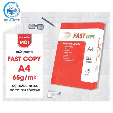  RAM Giấy in, photo FASTCOPY - A4/65gsm/70gsm (500 tờ/ream) - (Đóng màng co) 