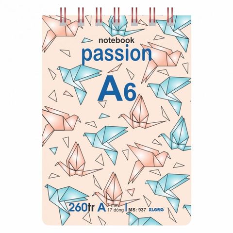  Vở Sổ lò xo A6 260 trang Klong937 (80Q/ thùng) sản phẩm chính hãng (Giao màu ngẫu nhiên ạ) 
