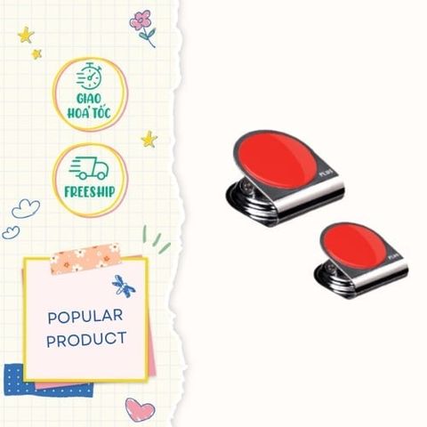  Kẹp Giấy PLUS Từ Tính Nam Châm Cho Văn Phòng, Bảng Đen - Size Nhỏ  (Giao màu ngẫu nhiên ạ) 