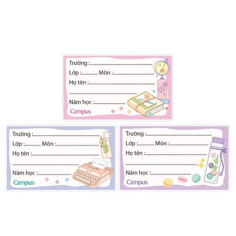  Tập Nhãn vở Campus các loại 12/15/18 chiếc/tập  sản phẩm chính hãng 