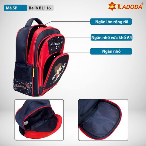  Ba lô trẻ em màu vàng Ladoda LDBL1162114 Hàng chính hãng (sản xuất tại việt nam) 