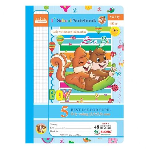  Quyển Vở 4 ô ly 48 trang ĐL 70 Klong010  sản phẩm chính hãng (Giao màu ngẫu nhiên ạ) 