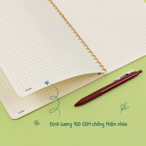  Vở caro lò xo kép B5 200 trang KLONG 585 sản phẩm chính hãng ( Giao ngẫu nhiên màu ) 