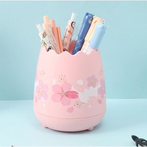 Cốc cắm bút hoa anh đào M&G ABT98497 / Khay cắm bút họa tiết hoa anh đào cute sản phẩm chính hãng 