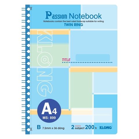  Vở Sổ lò xo A4 kép 200 trang Klong 899 sản phẩm chính hãng (Giao màu ngẫu nhiên ạ) 