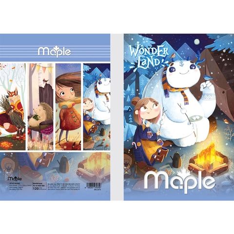 Vở kẻ ngang Maple ĐL70gsm - Wonderland - 120 trang  sản phẩm chính hãng (Giao màu ngẫu nhiên) 