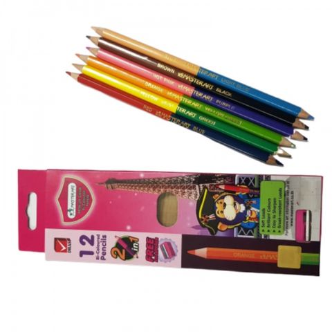  Hộp Bút chì màu 2 đầu Master Art 199463 (12) - 12 màu (Hộp) 