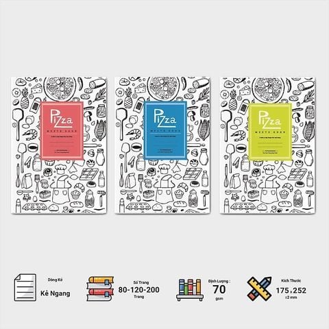  Vở kẻ ngang ĐL70gsm Pizza FutureBook 120 trang DK233 sản phẩm chính hãng(Giao bìa màu ngẫu nhiên ạ) 