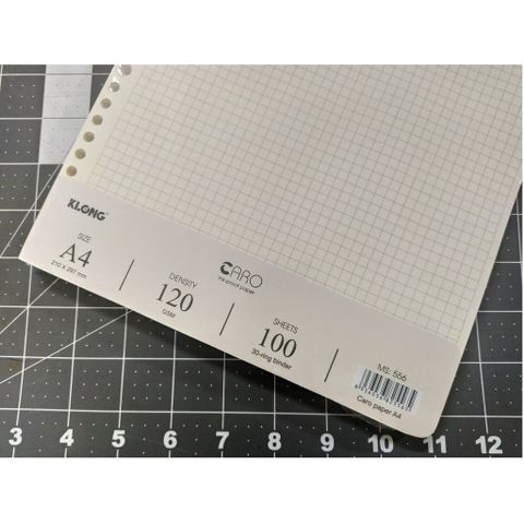  Giấy ruột sổ còng refill A4 100 tờ caro 5x5 Klong MS 556 chấm dotgrid sản phẩm chính hãng 