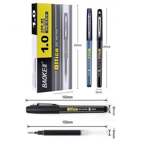  Bút nước 1.0 Đen Baoke PC-1048 2 màu đen/xanh biển kèm Ruột bút thay thế Baoke (sản phẩm chính hãng) 