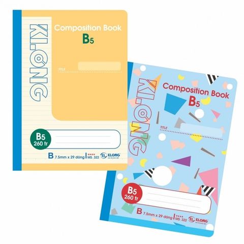  Vở Sổ may B5 260 trang Klong322 (50Q/ thùng) sản phẩm chính hãng (Giao màu ngẫu nhiên ạ) 