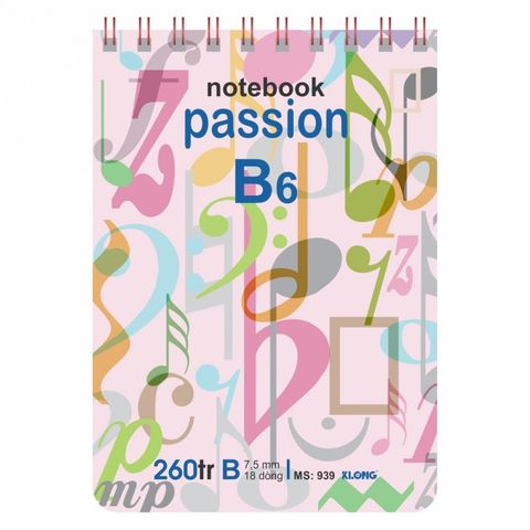  Vở Sổ lò xo B6 260 trang Klong939 (60Q/ thùng) sản phẩm chính hãng 