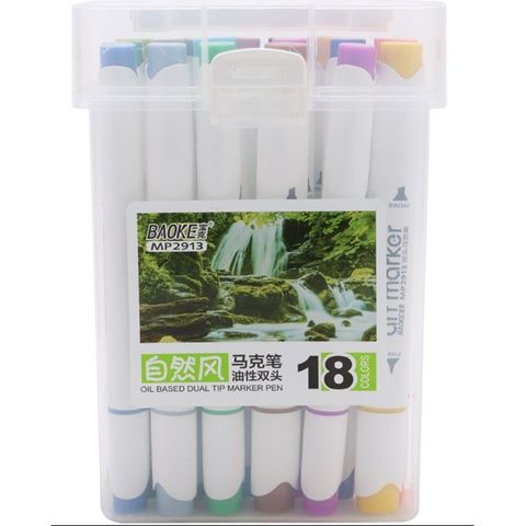  Hộp Bút dạ màu Marker Baoke MP2924 - 12/18/24/36/60/80 màu (lọ/Hộp) (Lọ) 