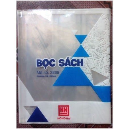  Bọc sách cấp 2 cấp 3 hồng hà  nylon (190x265mm) HH3269 (hàng chính hãng) túi 10 tờ 