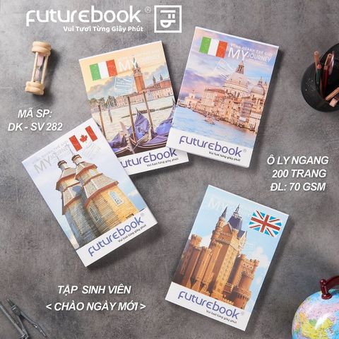 Vở kẻ ngang ĐL70gsm Vòng Quanh Thế Giới FutureBook 200 trang DK SV282E sản phẩm chính hãng 