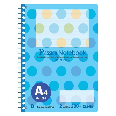  Vở Sổ lò xo A4 kép 200 trang Klong 899 sản phẩm chính hãng (Giao màu ngẫu nhiên ạ) 