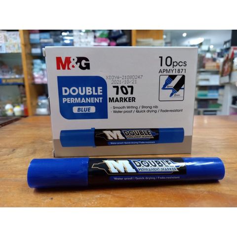  Bút dạ dầu 2 đầu M&G APMY187sản phẩm chính hãng - Xanh/Đen/Đỏ (Chiếc) 