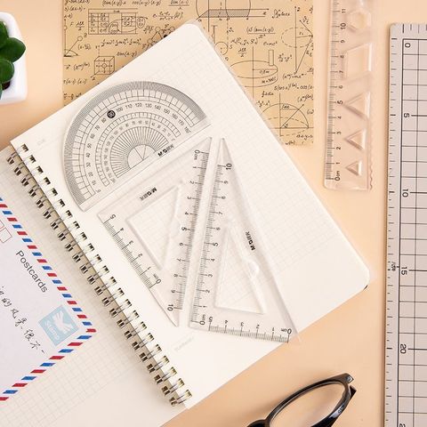  Bộ thước kẻ eke dẻo 15cm 4 món ở giữa có khung hình ARL960H3 sản phẩm chính hãng 