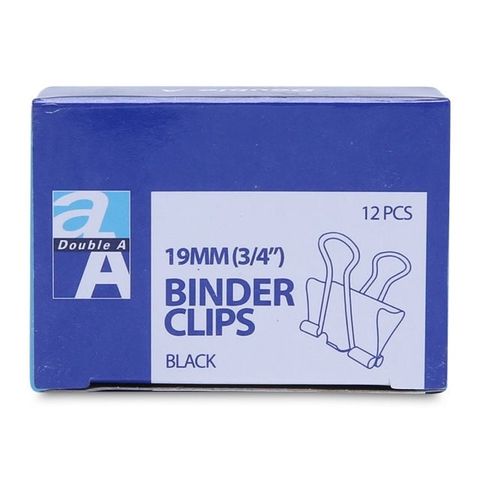  Kẹp Bướm/Kẹp Giấy màu đen Double A các cỡ 19/25/32/41mm Hộp gồm 12 kẹp, có bán sỉ lô gồm 12 Hộp 