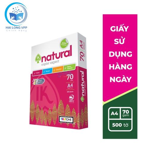 RAM Giấy IK Natural - A4 ĐL70gsm (5 reams/thùng) (Hàng chính hãng) (Ram) 