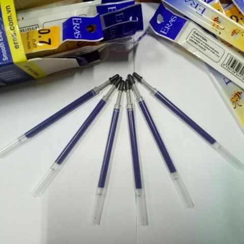  Ruột bút ký Gel 0.7mm Eras E170 Xanh/Đen sản phẩm chính hãng 