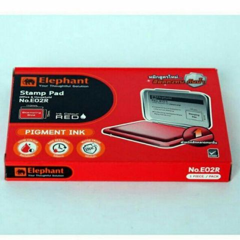  Khay mực đóng dấu nhỏ thương hiệu Elephant E02 sản phẩm chính hãng  - Xanh/Đen/Đỏ (Khay) 