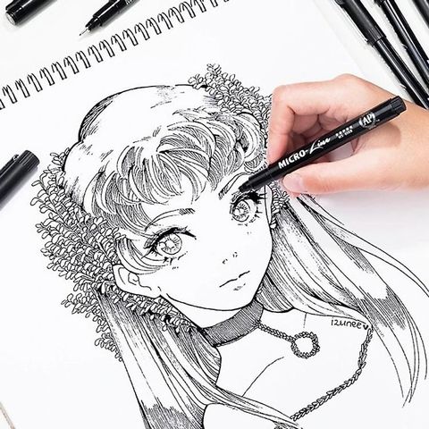  Bút lông kim đi nét vẽ kỹ thuật mực đen Baoke 0.1/0.2//0.3/0.4/0.5/0.7/0.8mm Hàng chính hãng 