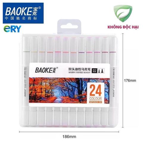  Hộp Bút Dạ màu Marker 2 đầu ngòi 1-4mm - Baoke MP2923 - 18/24/48 màu sản phẩm chính hãng 
