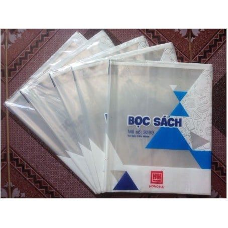  Bọc sách cấp 2 cấp 3 hồng hà  nylon (190x265mm) HH3269 (hàng chính hãng) túi 10 tờ 