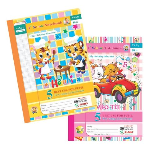 Quyển Vở ô ly 80 trang ĐL 100 Klong022 sản phẩm chính hãng (Giao màu ngẫu nhiên ạ) 