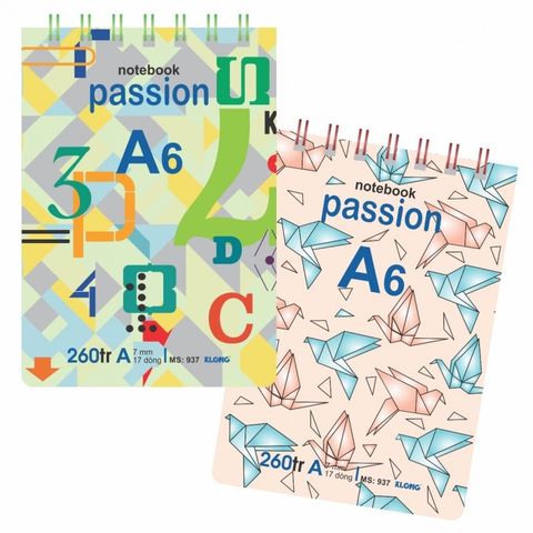  Vở Sổ lò xo A6 260 trang Klong937 (80Q/ thùng) sản phẩm chính hãng (Giao màu ngẫu nhiên ạ) 