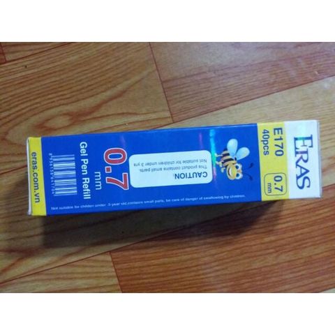  Ruột bút ký Gel 0.7mm Eras E170 Xanh/Đen sản phẩm chính hãng 