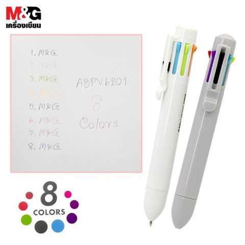  Bút bi 8 màu, thân trơn có 2 màu ABPV620(30 Cây/Hộp ) 