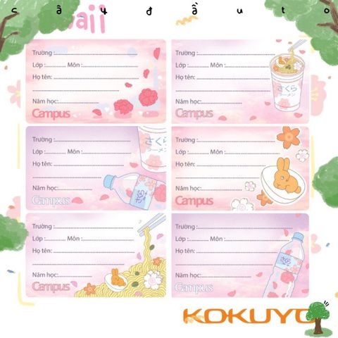  Tập Nhãn vở Campus các loại 12/15/18 chiếc/tập  sản phẩm chính hãng 