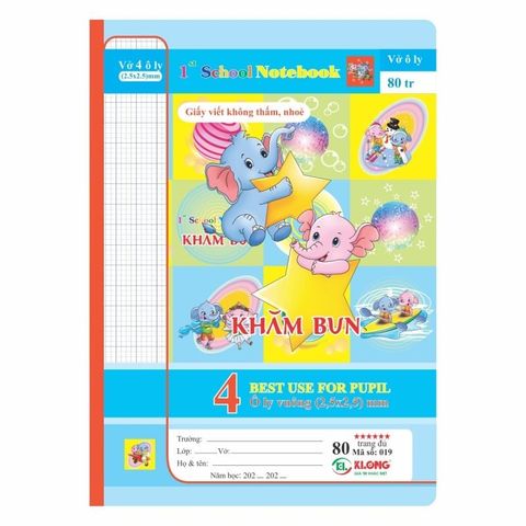  Quyển Vở 4 ly 80 trang ĐL 80 Klong019 sản phẩm chính hãng ( Giao màu ngẫu nhiên ạ) 