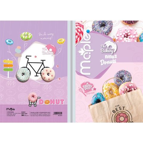  ChiếcVở kẻ ngang Maple ĐL70gsm - Donut - 80 trang  sản phẩm chính hãng (Giao màu ngẫu nhiên ạ) 