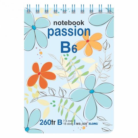  Vở Sổ lò xo B6 260 trang Klong939 (60Q/ thùng) sản phẩm chính hãng 
