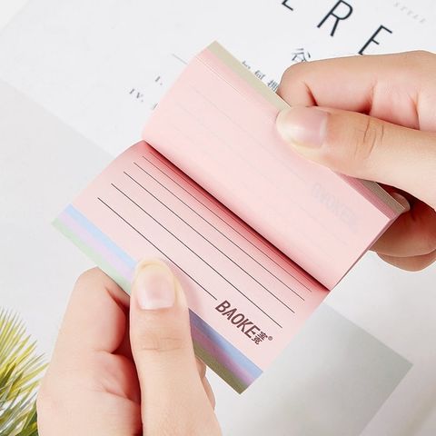  Giấy nhớ note 5 màu pastel có kẻ dòng Baoke kích thước 3x3/3x4 inch 100 tờ/tệp sản phẩm chính hãng 