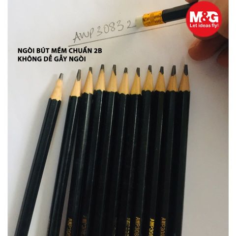  Bút chì gỗ 2B M&G AWP30832 (hộp 12 cây) hàng chính hãng 